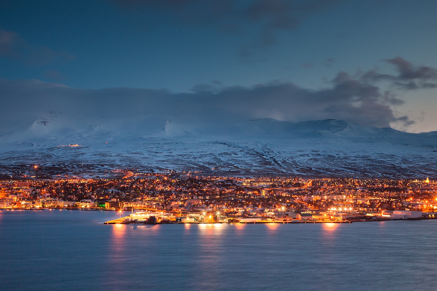 Akureyri at Night, photo