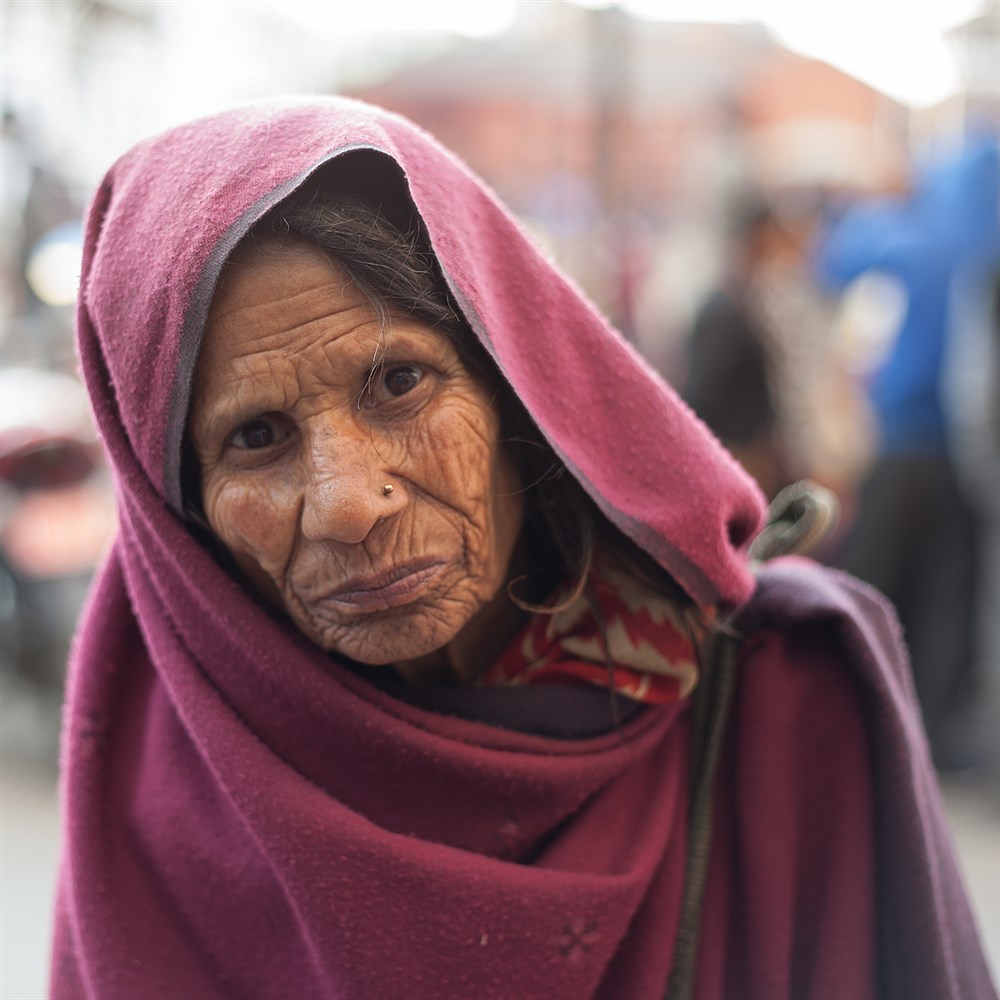Beggar in Kathmandu, photo