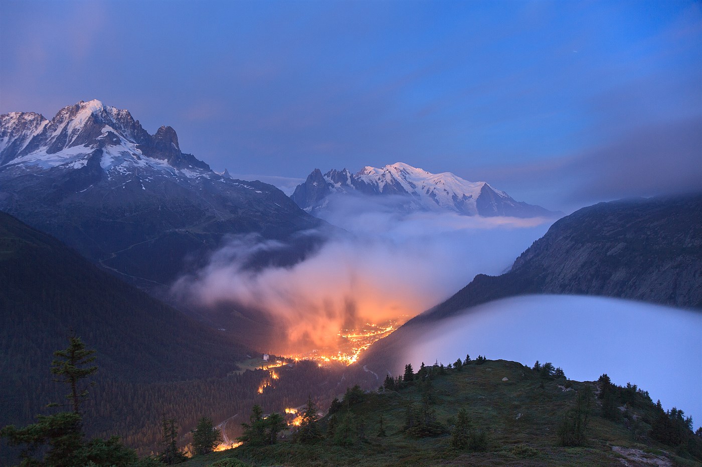 Mont Blanc from Col des Montets, photo