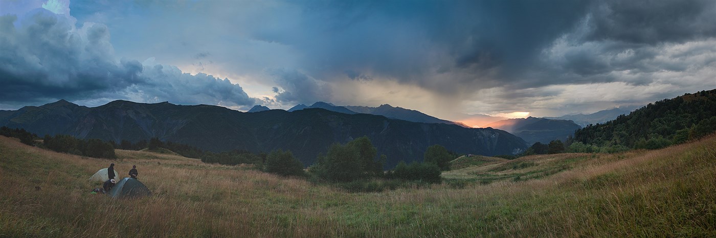 Panorama of storm, photo