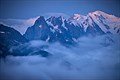 Ranní mlhy pod Mont Blankem fotografie